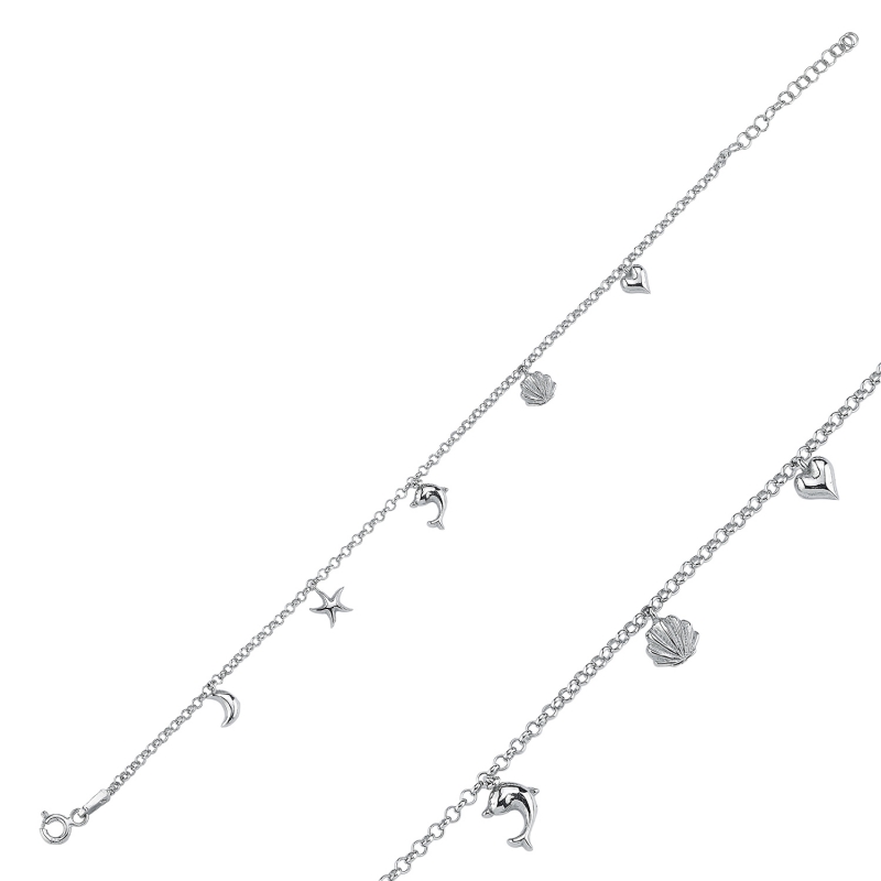 Dangle Rolo Chain Charm Bracelet - B103925