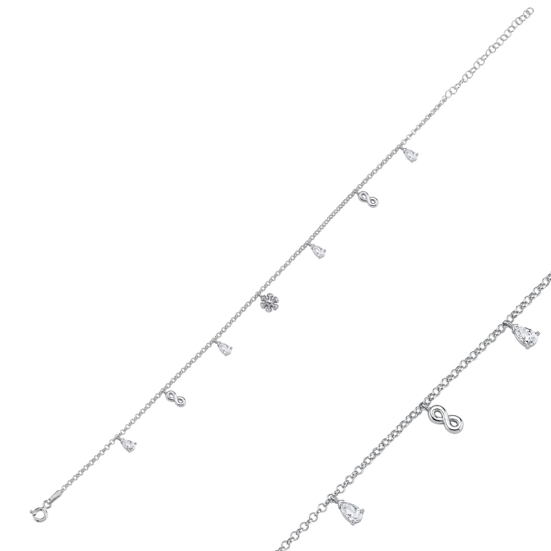 Dangle Rolo Chain Charm Anklet - ANK103927
