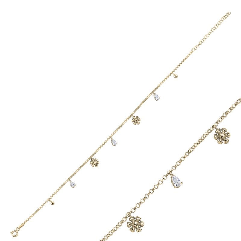 Dangle Rolo Chain Charm Anklet - ANK103929