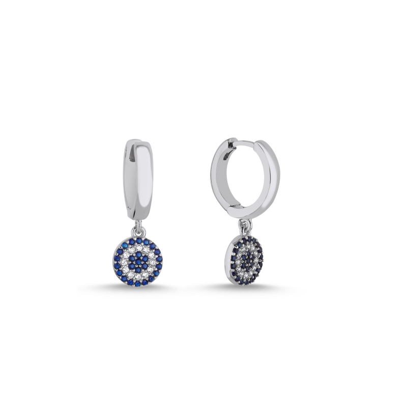 Evil Eye CZ Huggie Hoop Earrings - E104148