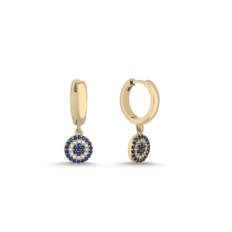 Evil Eye CZ Huggie Hoop Earrings - E104148