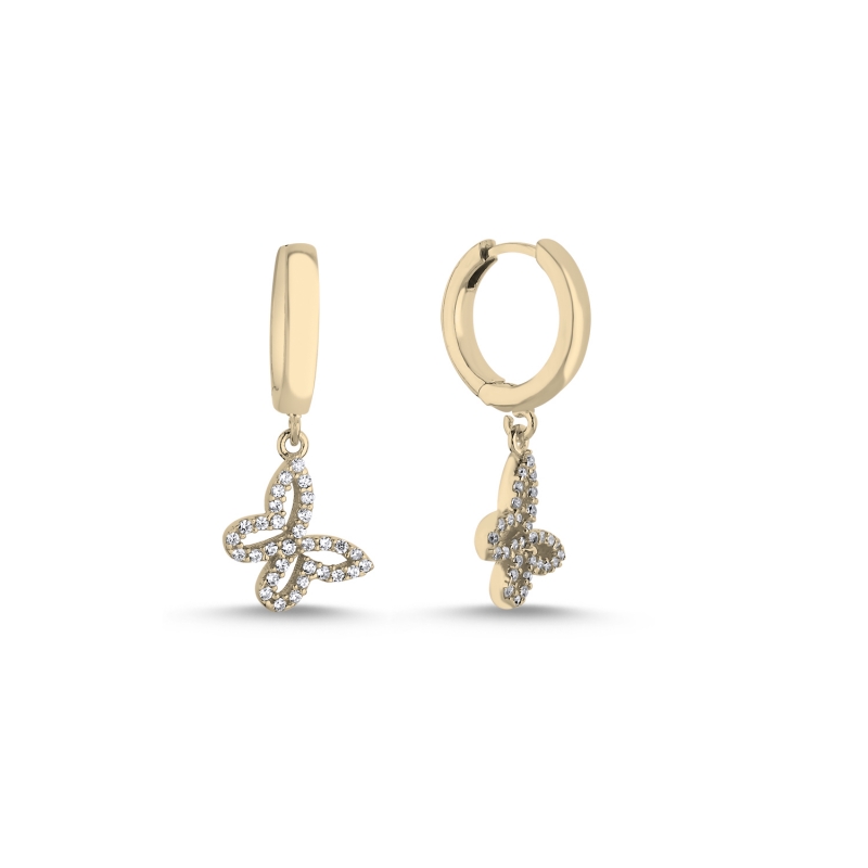 Butterfly CZ Huggie Hoop Earrings - E104149