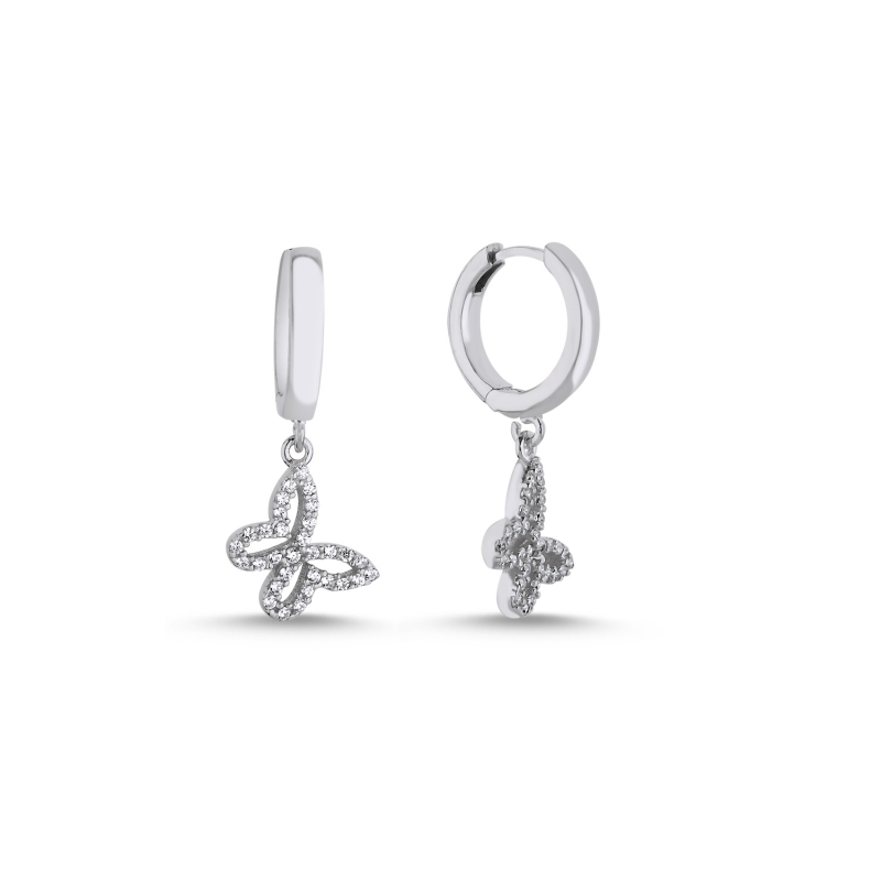 Butterfly CZ Huggie Hoop Earrings - E104149