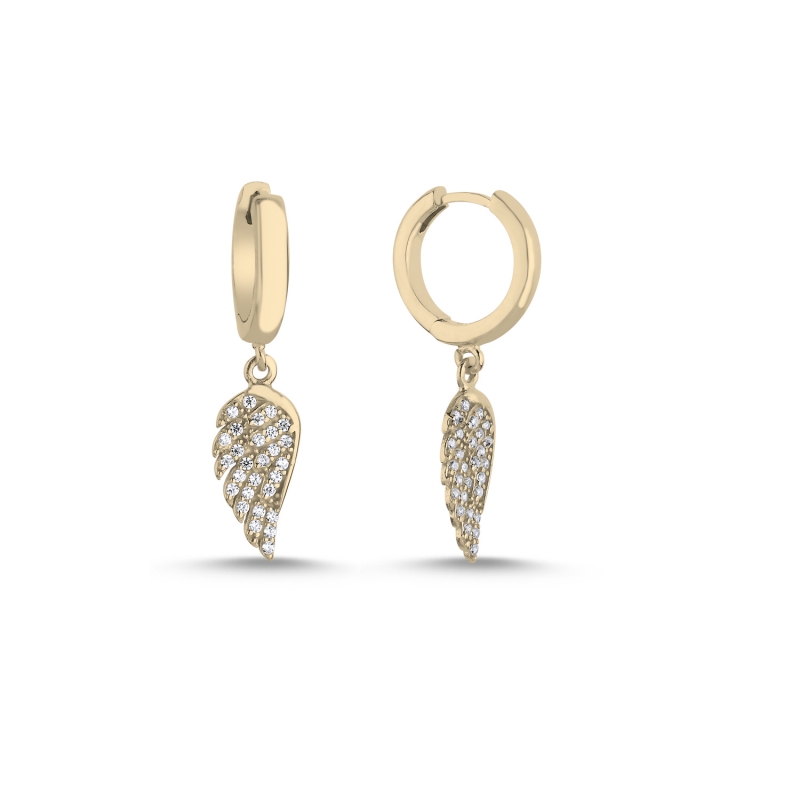 Wing CZ Huggie Hoop Earrings - E104150