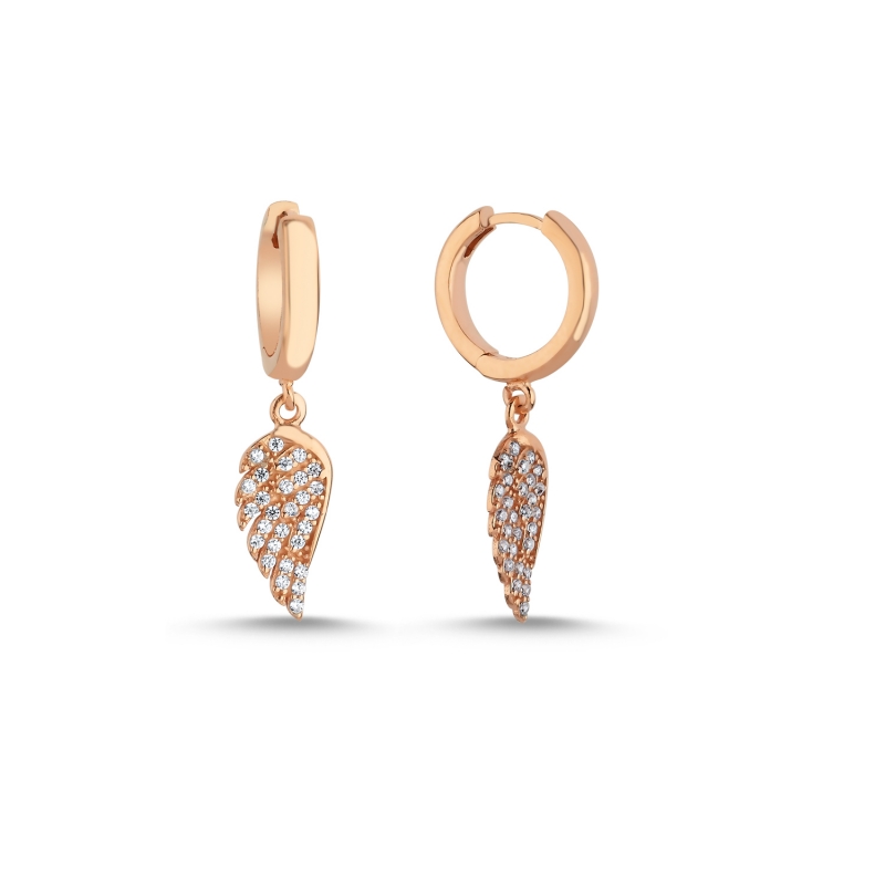 Wing CZ Huggie Hoop Earrings - E104150