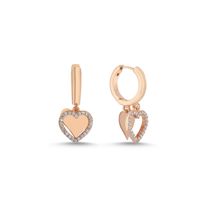 Heart CZ Huggie Hoop Earrings - E104156