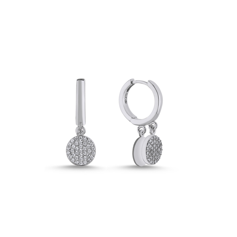 Yuvarlak Zirkon Taşlı Hagi Küpe - E104157