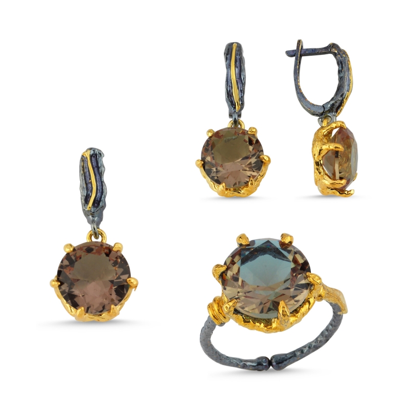 Zultanite Set with Black Rhodium - S104300