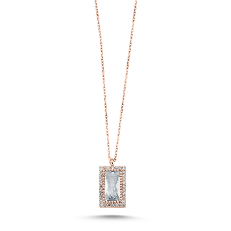 CZ Halo Necklace - N104347