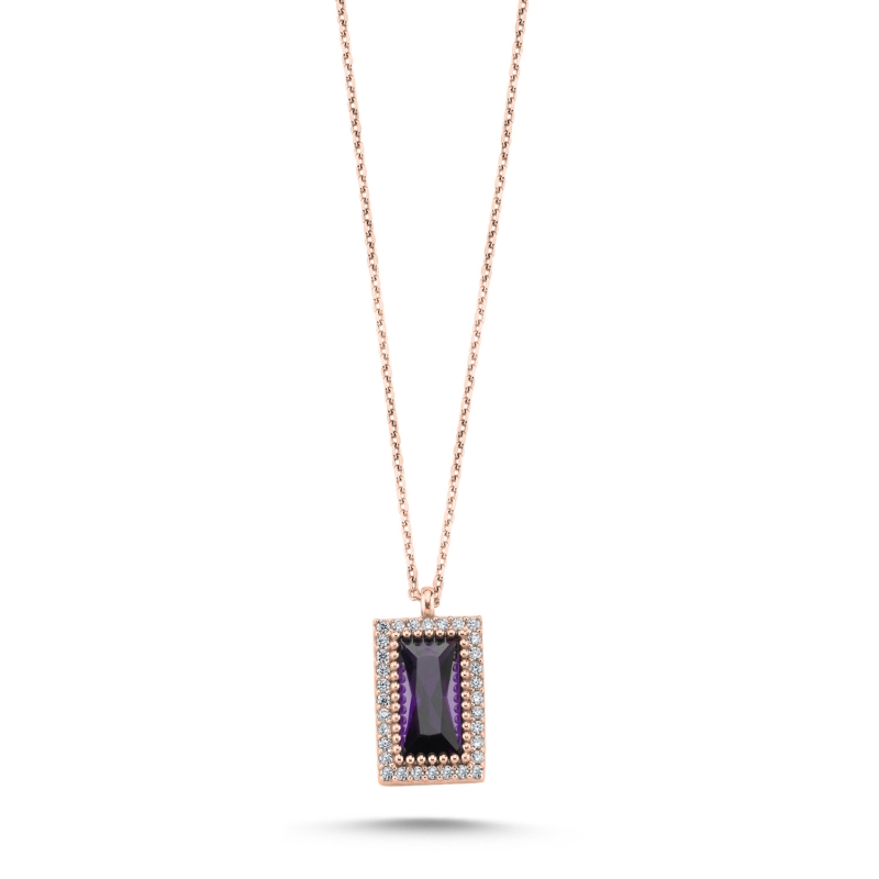 CZ Halo Necklace - N104348