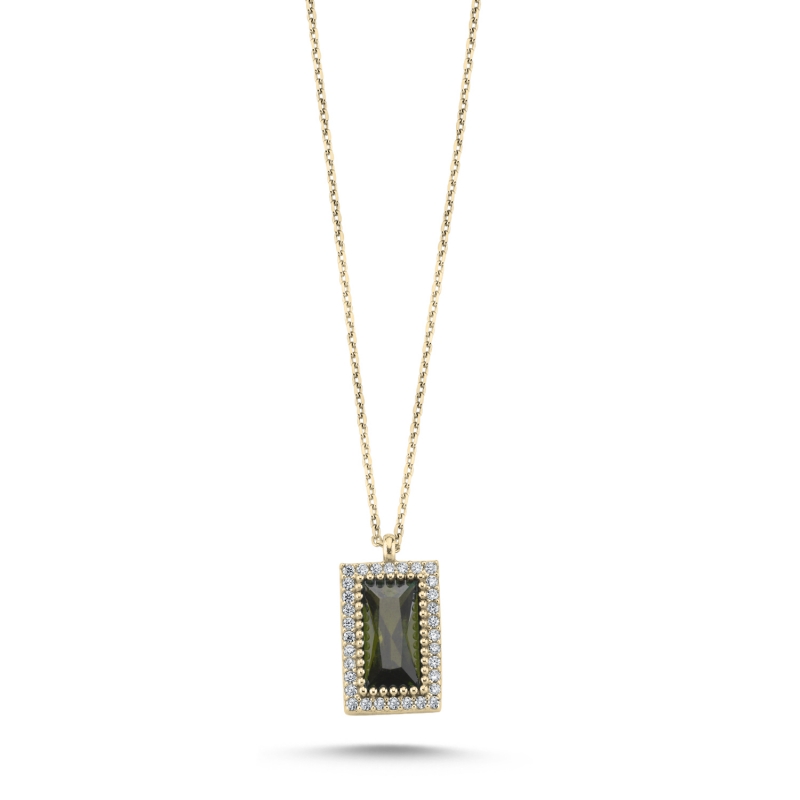 CZ Halo Necklace - N104350