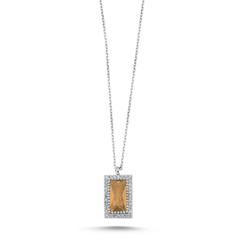 CZ Halo Necklace - N104352