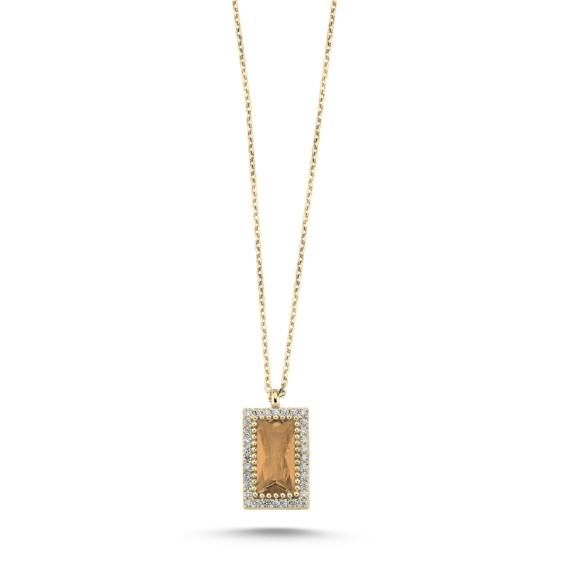 CZ Halo Necklace - N104352