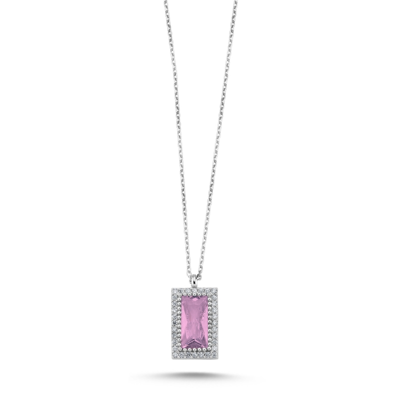 CZ Halo Necklace - N104353