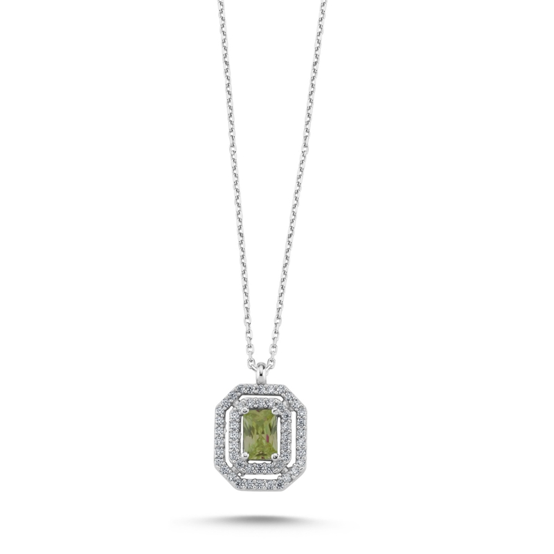CZ Halo Necklace - N104358