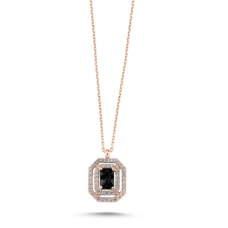 CZ Halo Necklace - N104360