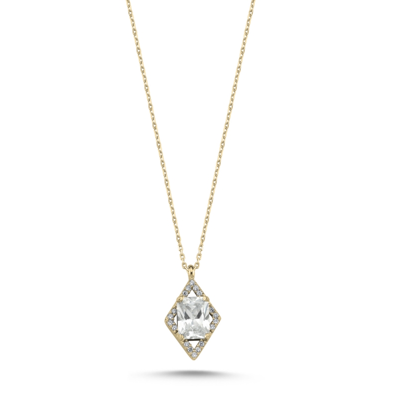CZ Halo Necklace - N104361