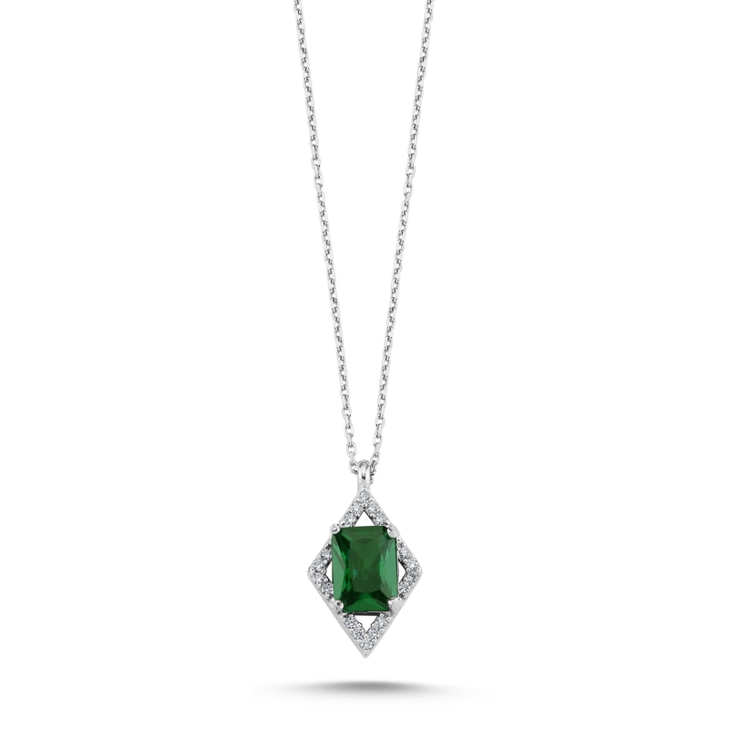 CZ Halo Necklace - N104363