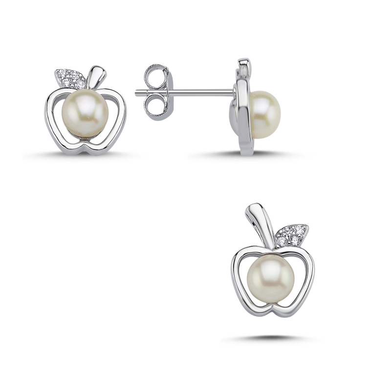 Apple Pearl & CZ Set - S104392