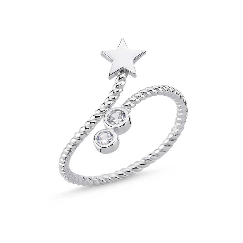 CZ Twisted Adjustable Ring - R104397