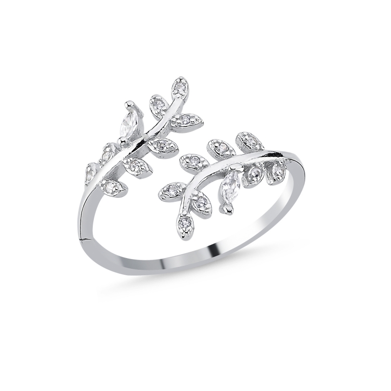 Double Ivy CZ Adjustable Ring - R104403