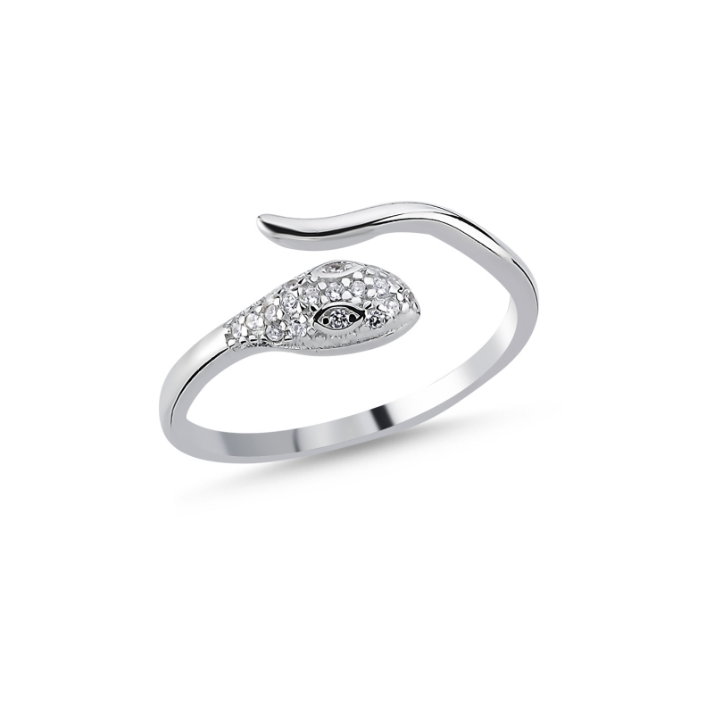 Snake CZ Adjustable Size Ring - R104404