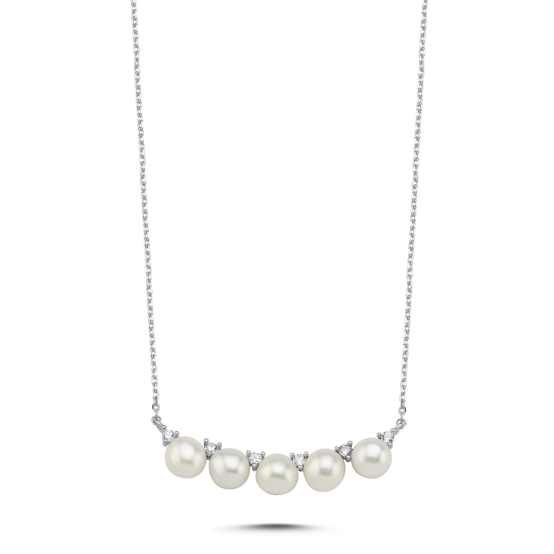 Pearl CZ Necklace - N104440