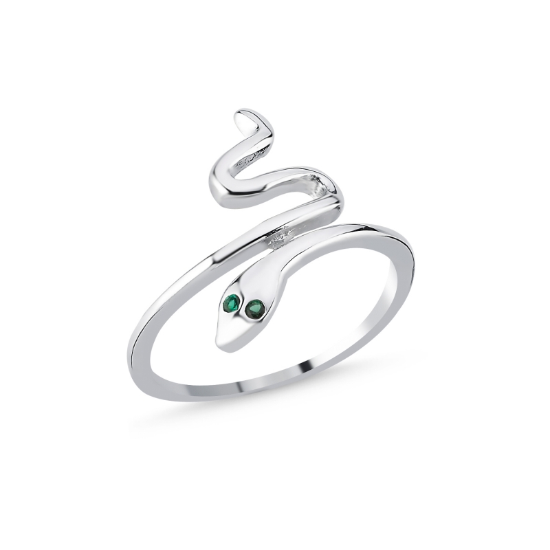 Snake CZ Adjustable Size Ring - R104476