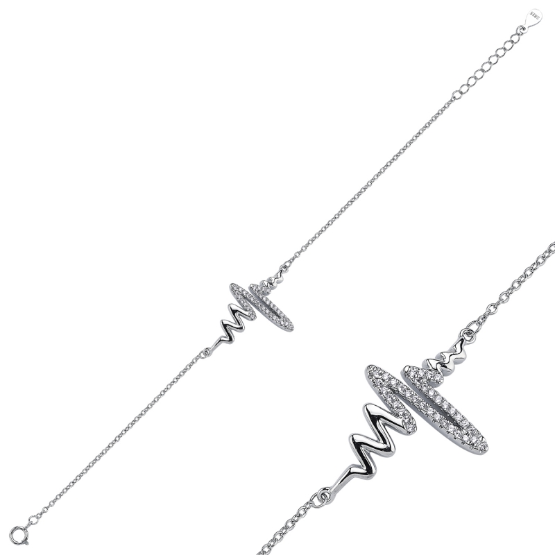 Heart Rhythm CZ Bracelet - B104506