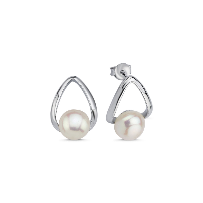 Real Pearl Stud Earrings - E105333