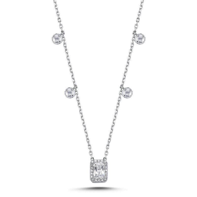 Baguette & CZ Necklace - N105397