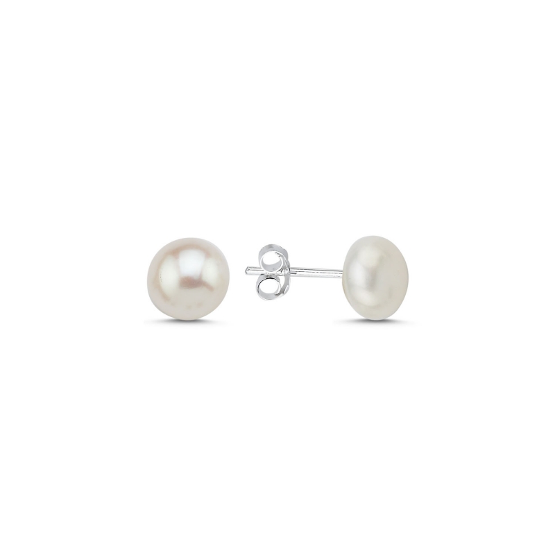 8mm Real Pearl Stud Earrings - E105403