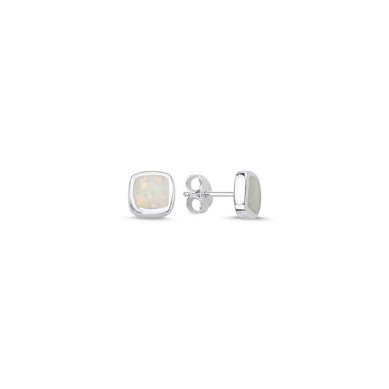 6mm Opal Taşlı Küpe - E105430