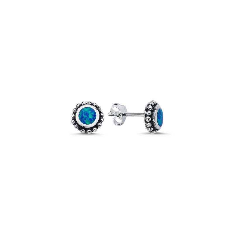 7mm Opal Taşlı Küpe - E105433