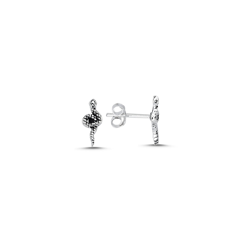 Snake Oxidised Stud Earrings - E105477