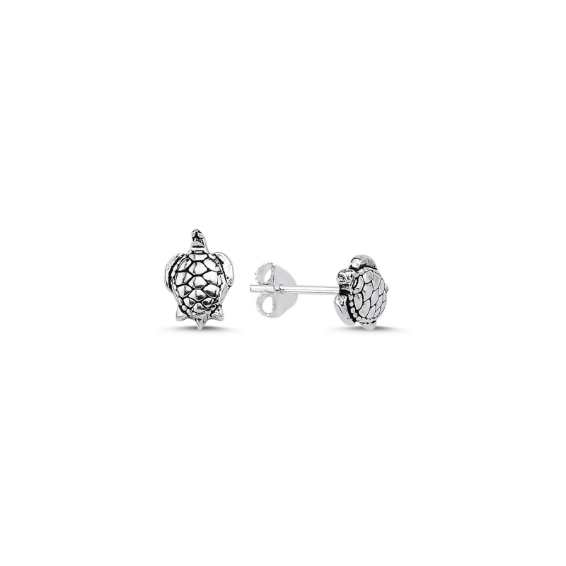 Turtle Oxidised Stud Earrings - E105479