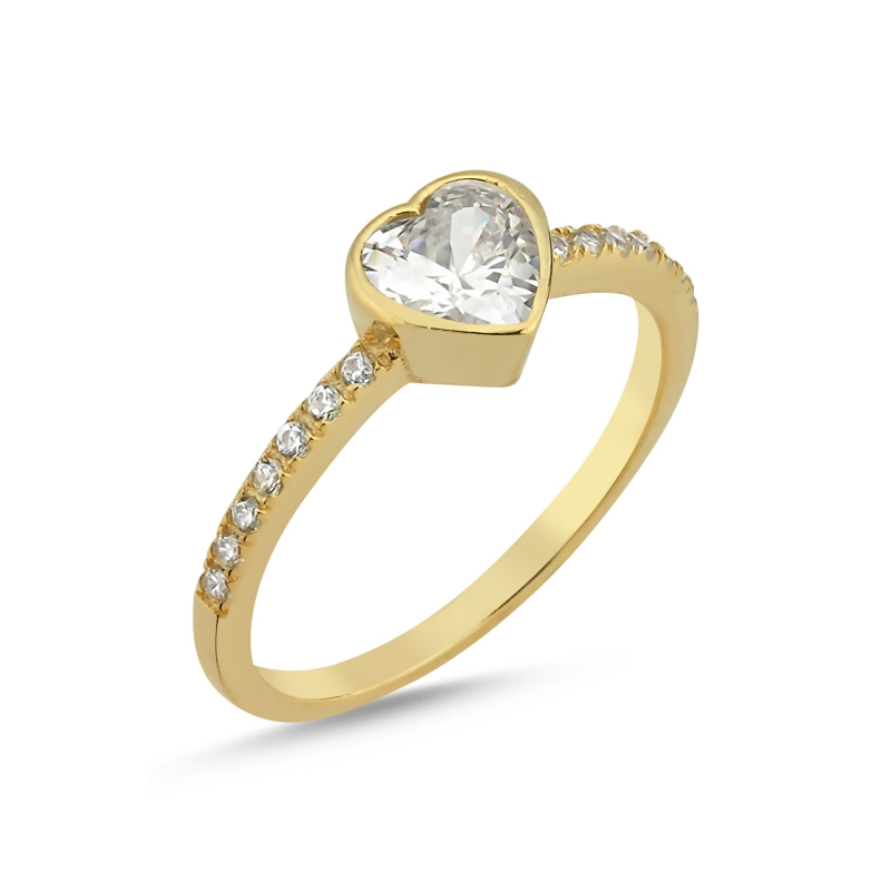 Heart Half Eternity Solitaire Ring - R105524