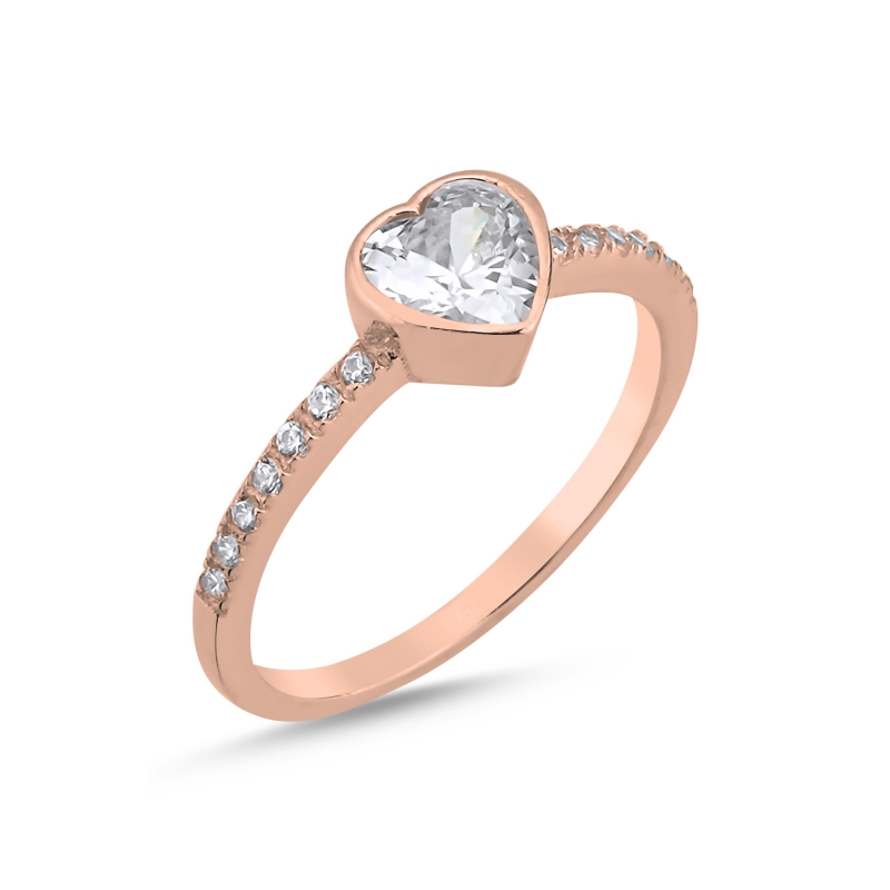 Heart Half Eternity Solitaire Ring - R105525