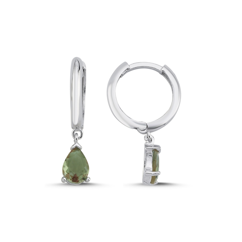 Teardrop Zultanite CZ Huggie Hoop Earrings - E105773