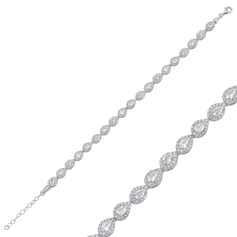 CZ Drop Tennis Bracelet - B105816
