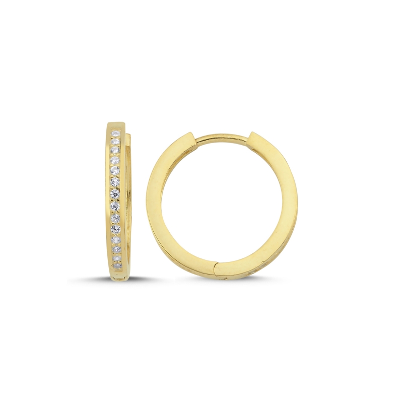 18mm Zirkon Taşlı Halka Küpe - E105825
