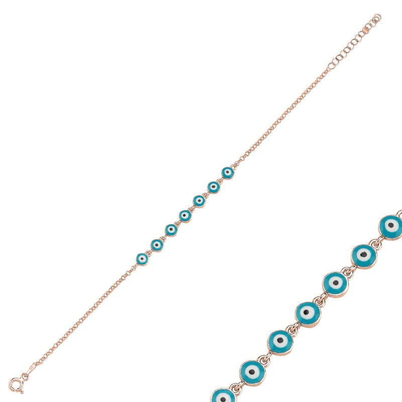 Evil Eye Turquoise Enamel Bracelet - B105924