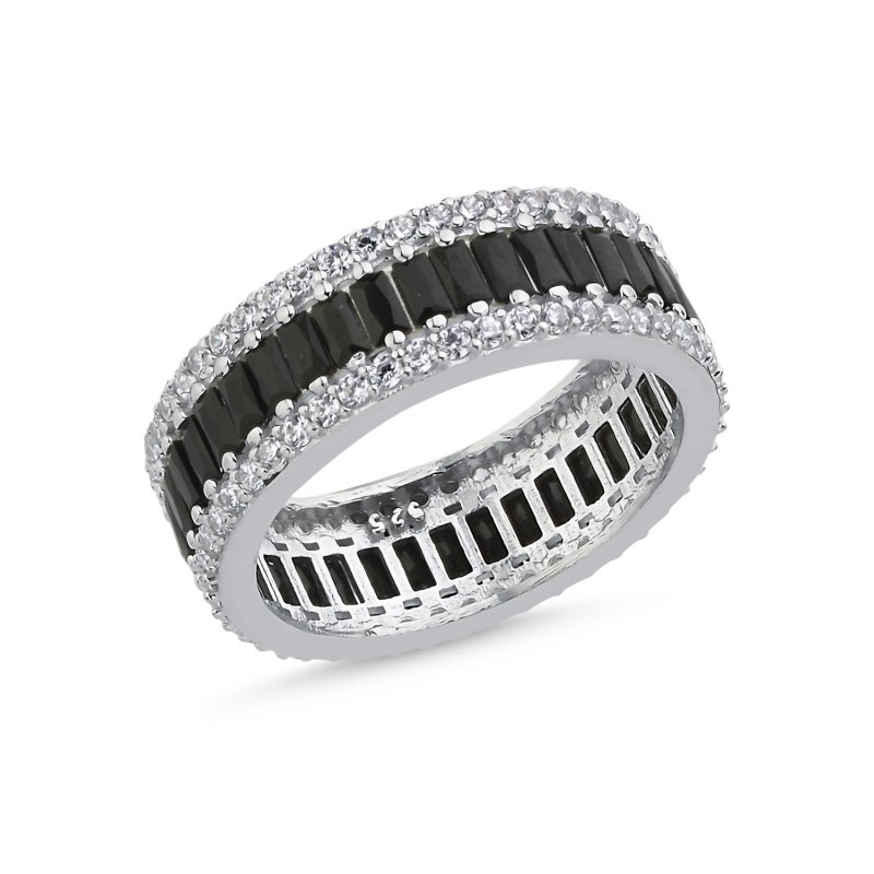 Black Baguette & CZ Eternity Ring - R105945