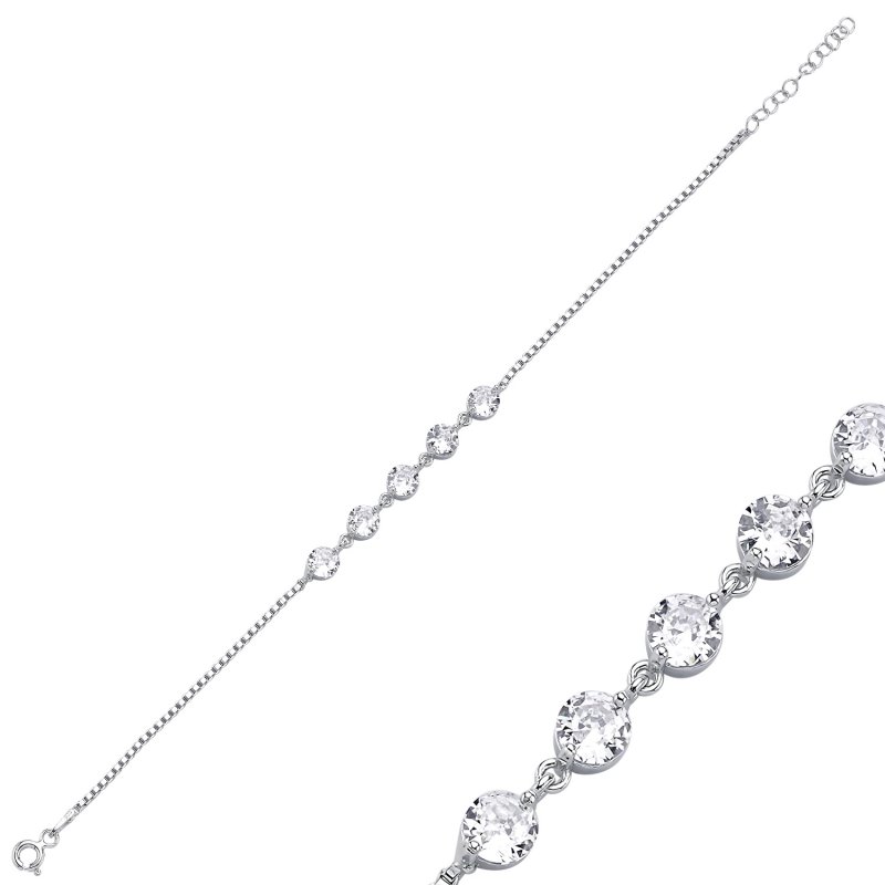 CZ & Box Chain Bracelet - B105957