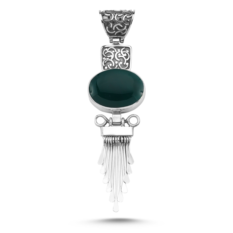 Green Agate Handmade Pendant - P106063