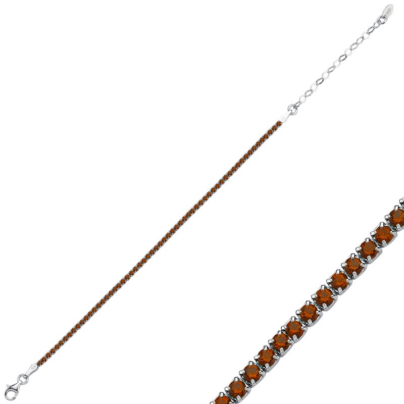 2mm Garnet & CZ Tennis Bracelet - B106081