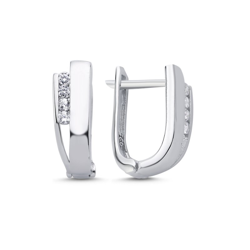 CZ Latch Back Earrings - E106098