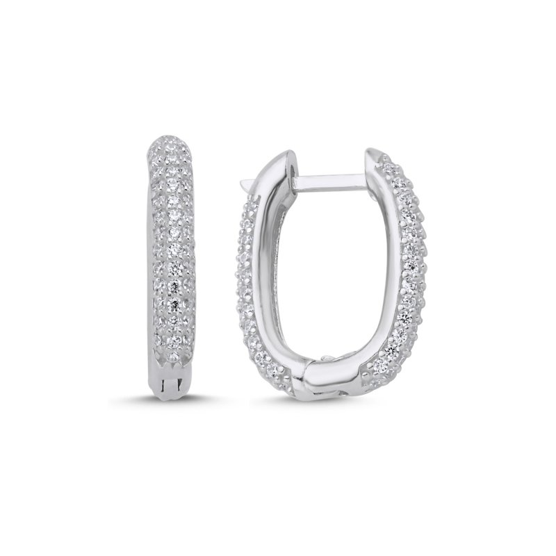 CZ & Eternity Hoop Earrings - E106110