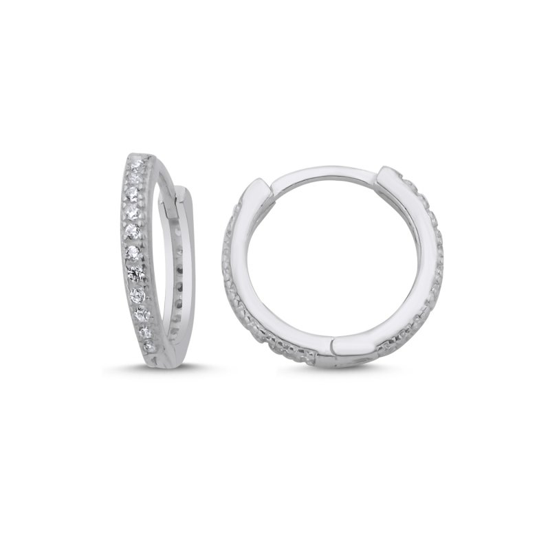 CZ & Eternity Hoop Earrings - E106112