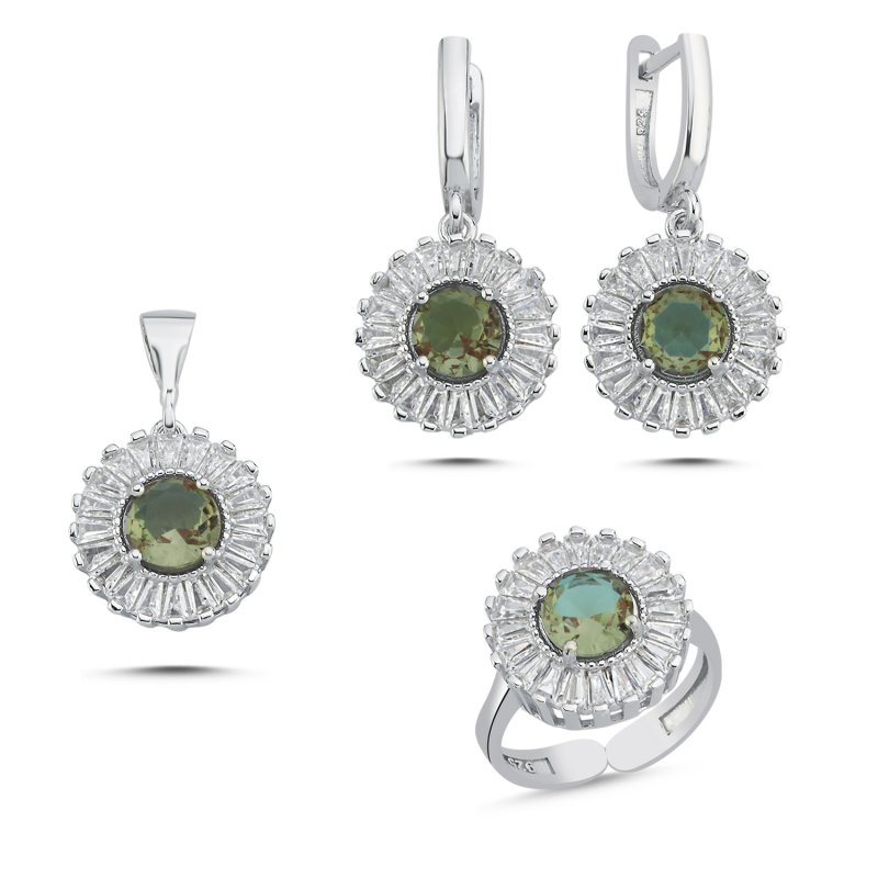 Zultanite & Baguette CZ Adjustable Set - S106142